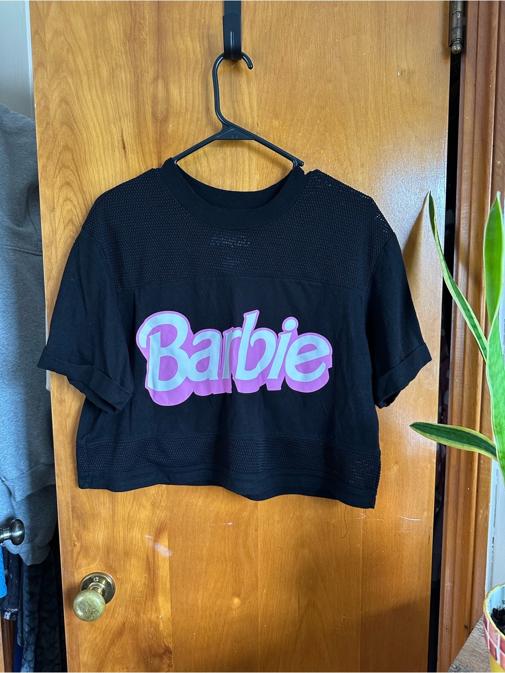 Barbie Black Tee with Pink & White Logo